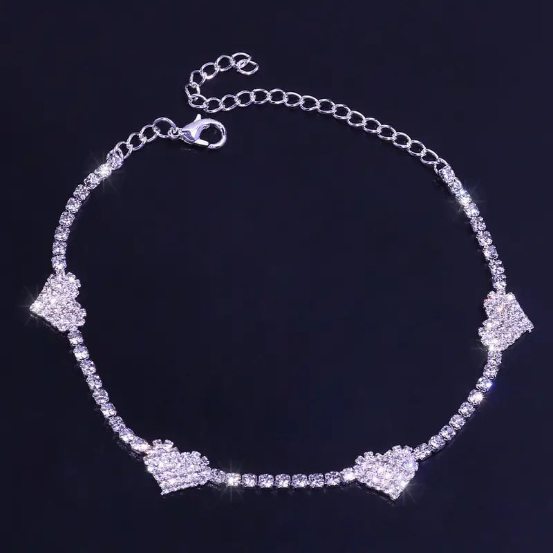 Shiny Rhinestones Luxury Claw Chain Ankle Bracelet