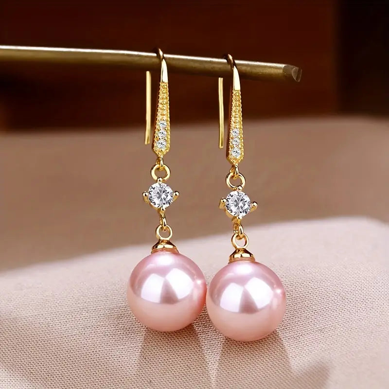 Exquisite White Faux Pearl Drop Dangle Earrings